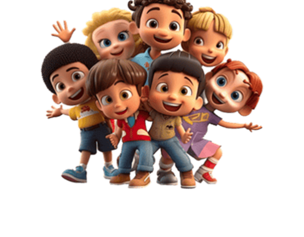 3d-cartoon-group-of-little-children-on-transparent-background-generative-ai-png 1